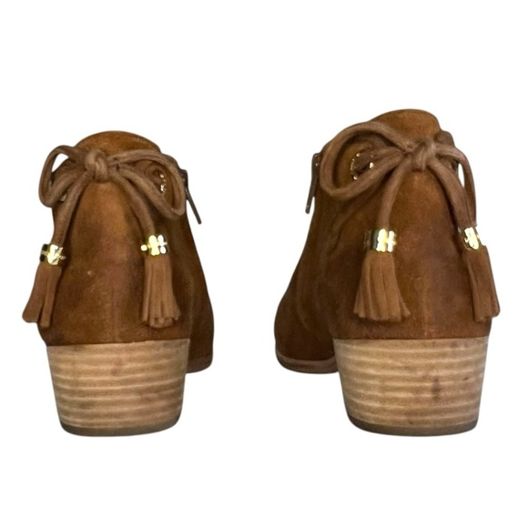 Michael Kors Jennings Chestnut Suede Tassel Cowgirl Booties Size 7 - Picture 6 of 12